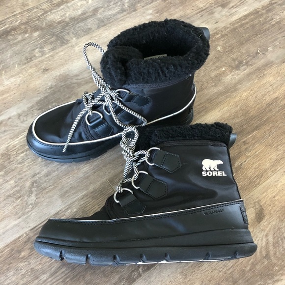 Sorel Explorer Carnival Nylon Winter Boots - Black - Picture 8 of 13